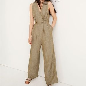 Madewell linen wide leg jumpsuit